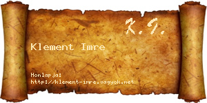 Klement Imre névjegykártya