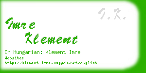 imre klement business card